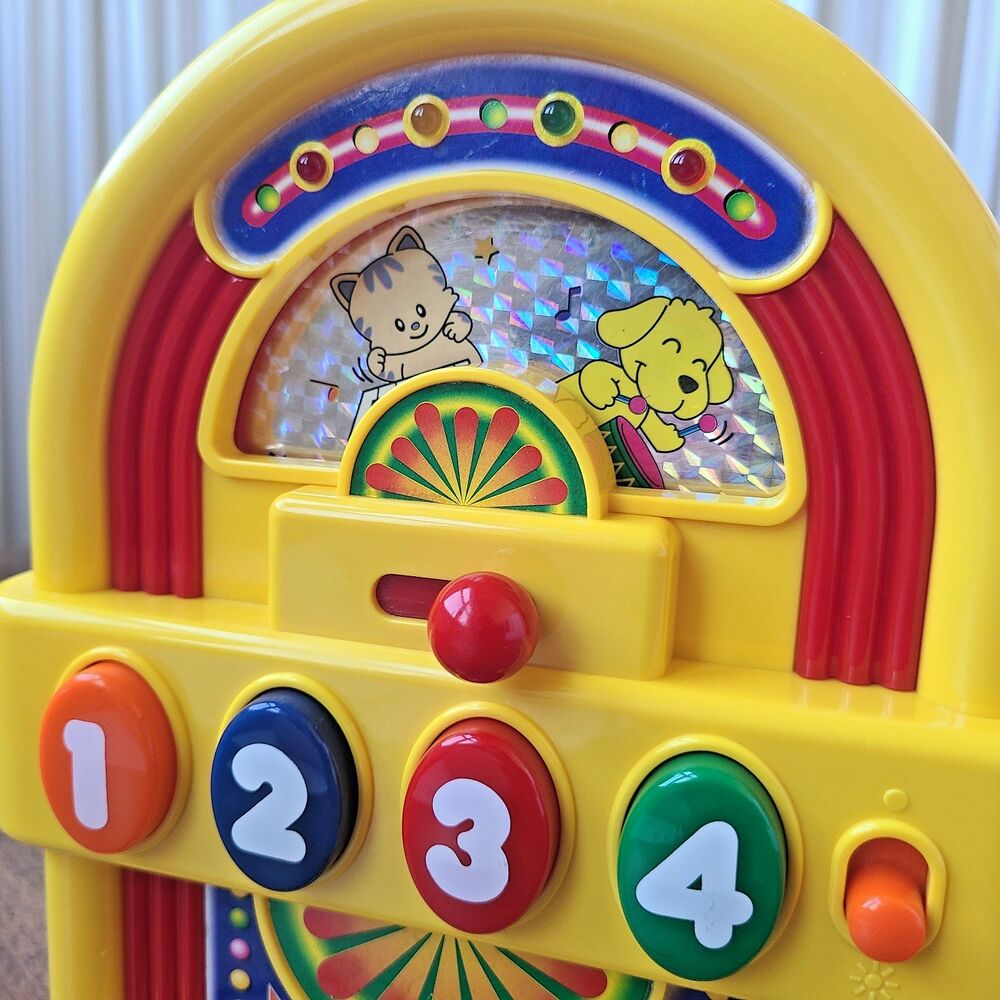 Megcos 1155 Radio Jukebox Peek A Babe Lights Music Spinning Play Toy Baby Vtg - Picture 3 of 6